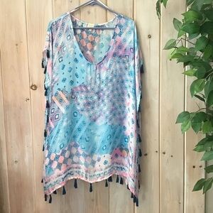 Surf Gypsy Tassel poncho Swim Cover Up
